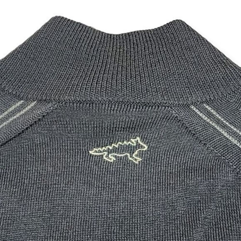 Horny Toad Quarter Zip Sweater Mens 100% Merino Wool Pullover Raglan Grey Large - Picture 5 of 6